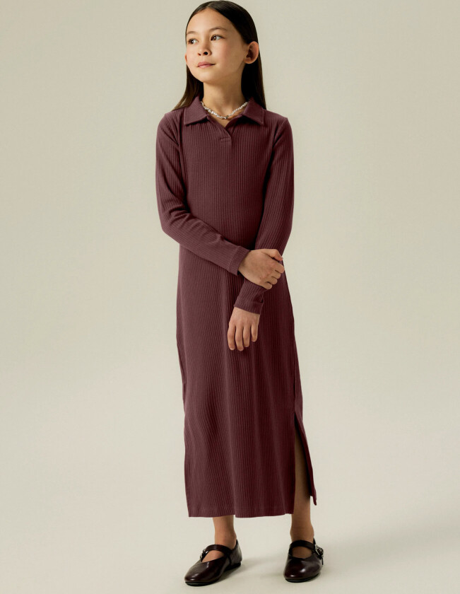 Nkfkissia Ls Slim Maxi Dress - Brown - 116