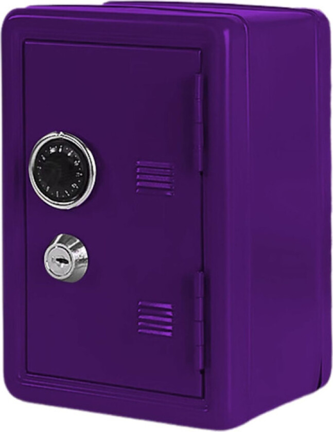 Bilde av Myntboks for barn, kreativ metall låsbar mini safe, husholdnings endring oppbevaringsboks, skrivebord oppbevaringsboks (lilla)