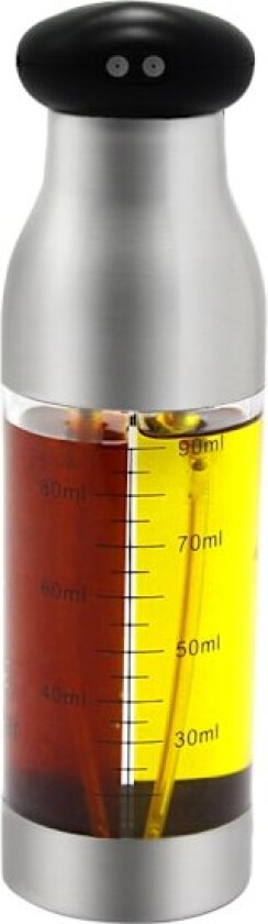2-i-1 Oljesprøyte for matlaging, 90 ml + 90 ml dobbelkammer olje- og eddikdispenserflaske, olivenoljedispenser for airfryer eddik
