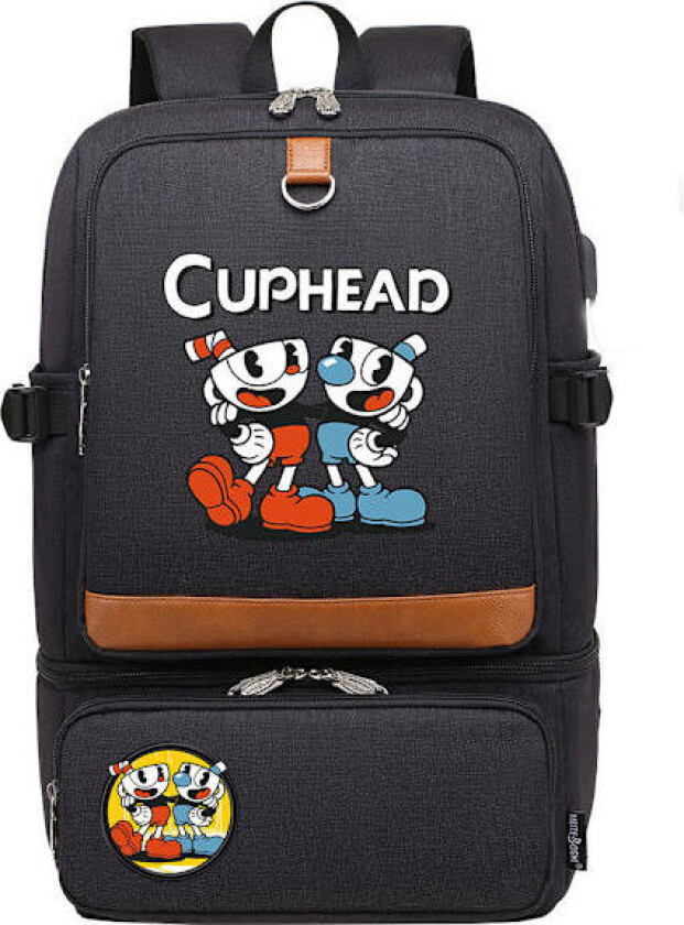 Cupheads Anime Skolesekk Casual Daypack Ryggsekk Cool Bokveske