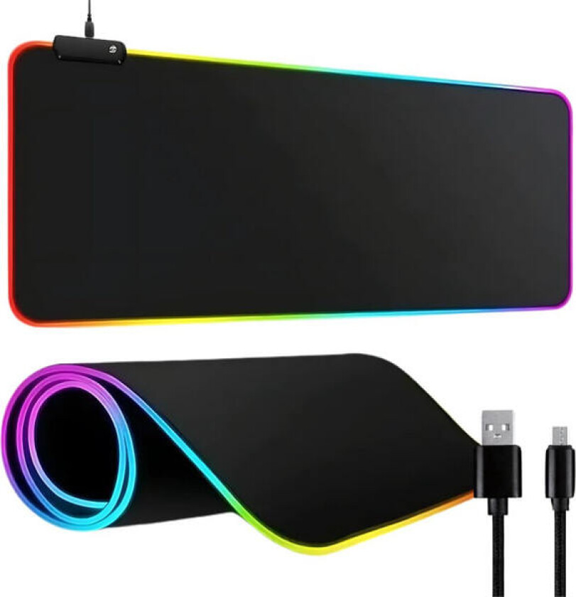 XXL RGB Belyst Gaming Musematte 90x40 cm med USB
