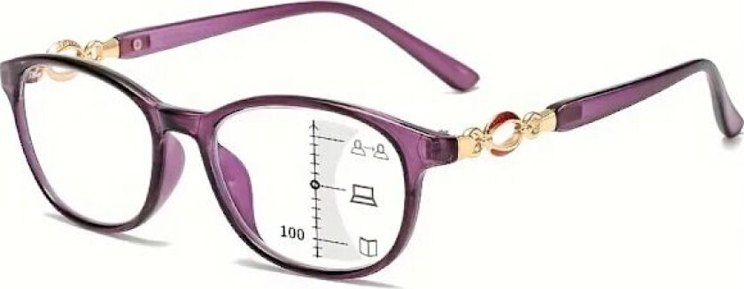 Progressive multifokale briller, lesebriller for kvinner, blålysblokkerende databriller (250)