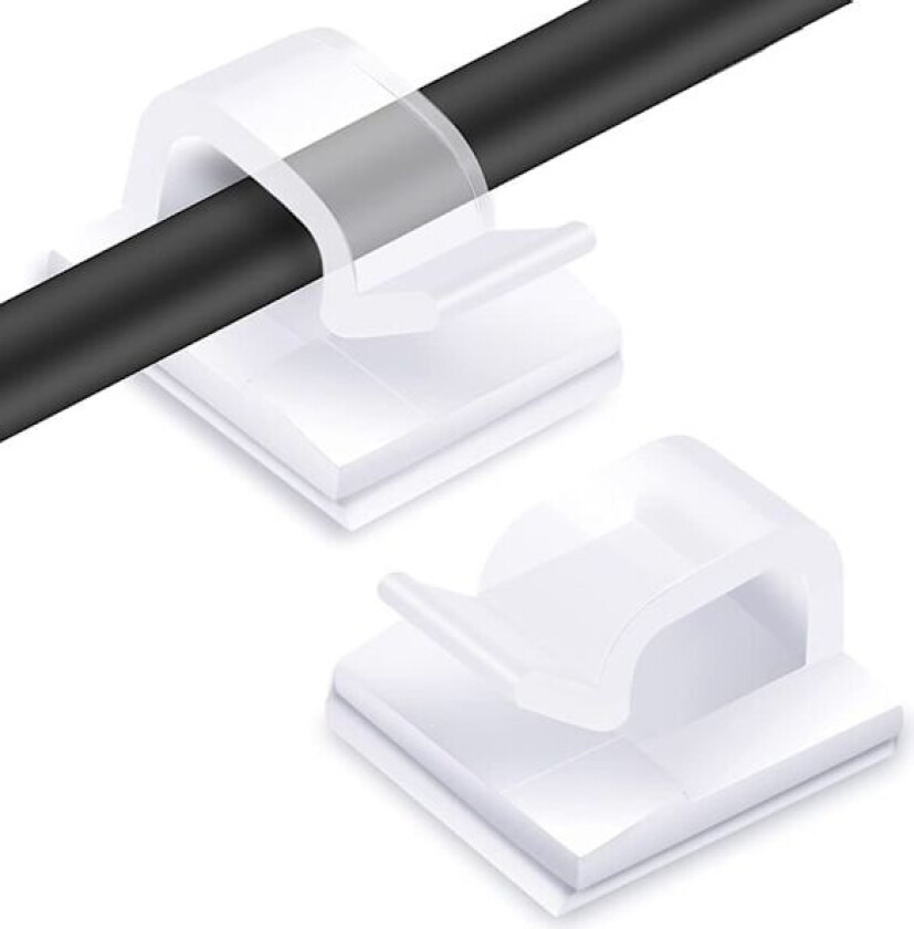 60-pak kabelklips, utendørs lyskabelklips selvklebende C