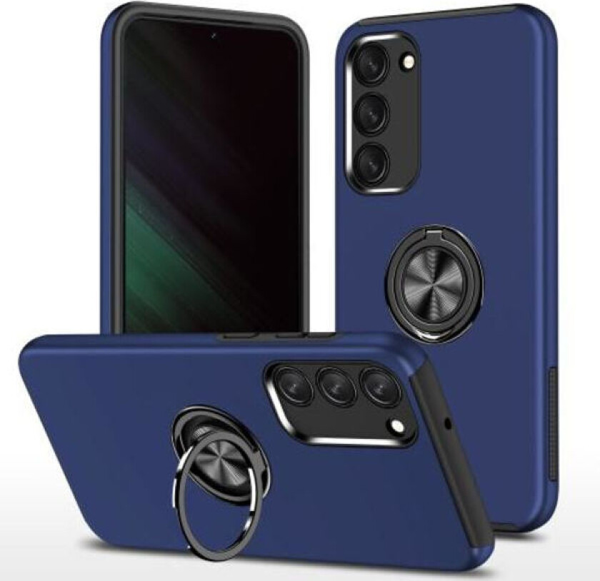 Samsung Galaxy S23 Hybrid Deksel Med Fingerring - Blå