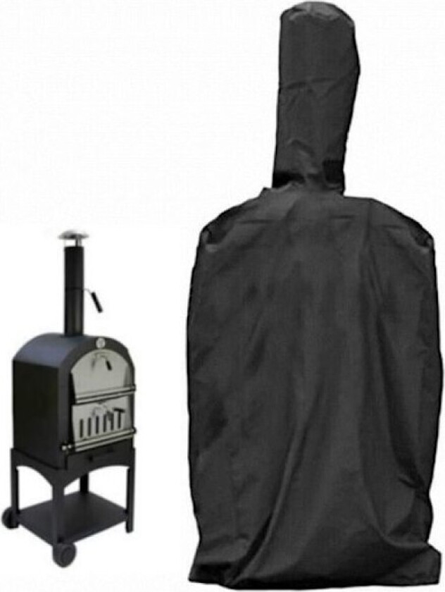 Pizzaovntrekk for utendørs bruk, beskyttende grilltrekk med snøring, vanntett, værbestandig, svart 160X37X50cm