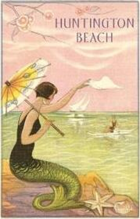 The Vintage Journal Mermaid with Parasol, Huntington Beach