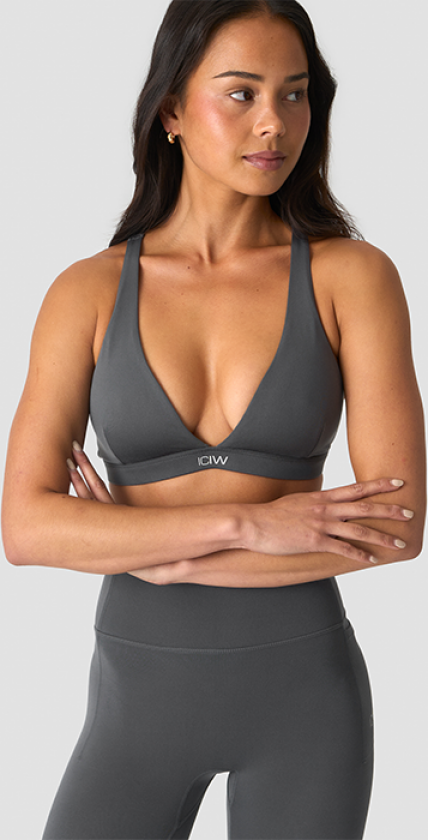 Luxe V-hals Sports-bh Grå