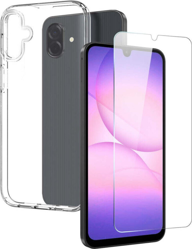 Samsung Galaxy A07 NORTHJO 2-i-1 Skjermbeskytter i Herdet Glass & Fleksibelt Plast Deksel - Gjennomsiktig