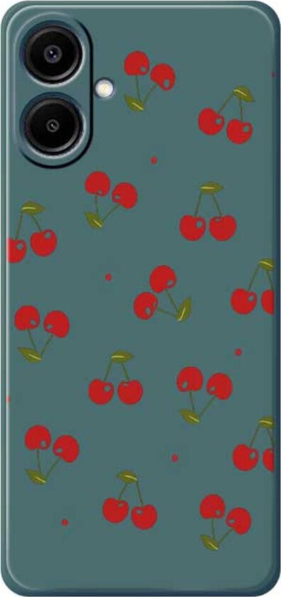 Samsung Galaxy A07 EIDERWOOD Fleksibelt Plast Deksel med Kirsebærtrykk - Grønn