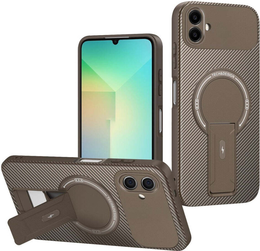 Samsung Galaxy A07 EIDERWOOD Hybrid Deksel med Stativfunksjon - MagSafe Kompatibel - Brun