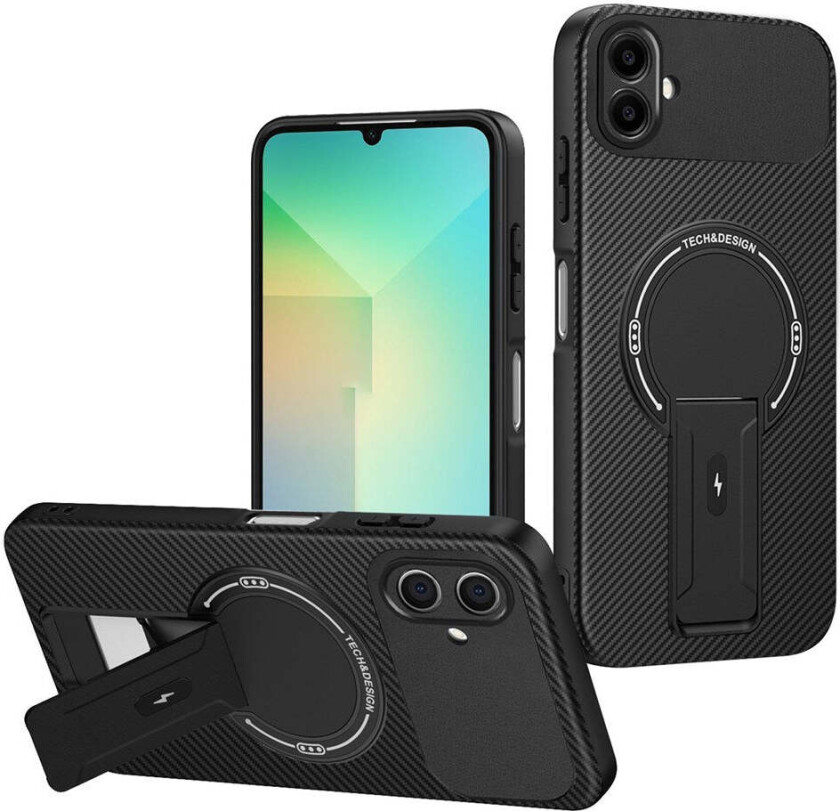 Samsung Galaxy A07 EIDERWOOD Hybrid Deksel med Stativfunksjon - MagSafe Kompatibel - Svart