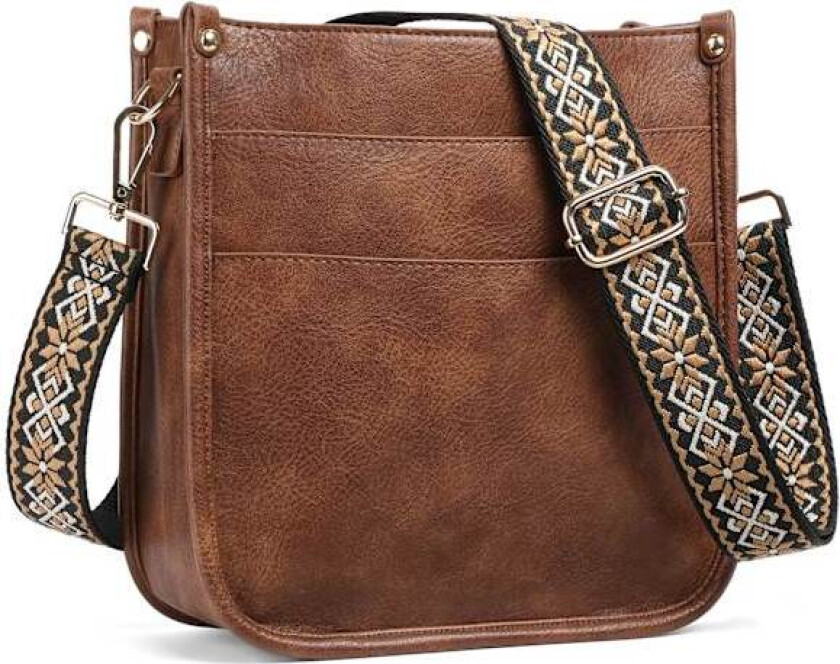 Stilig PU Tote Bag for kvinner: Crossbody Skulderveske
