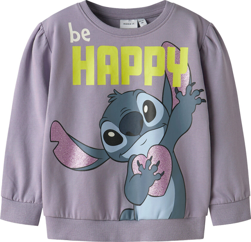 Collegegenser - Noos - NmfDidi - Stitch - Lavender Grå - - 2 år (92) - Collegegenser