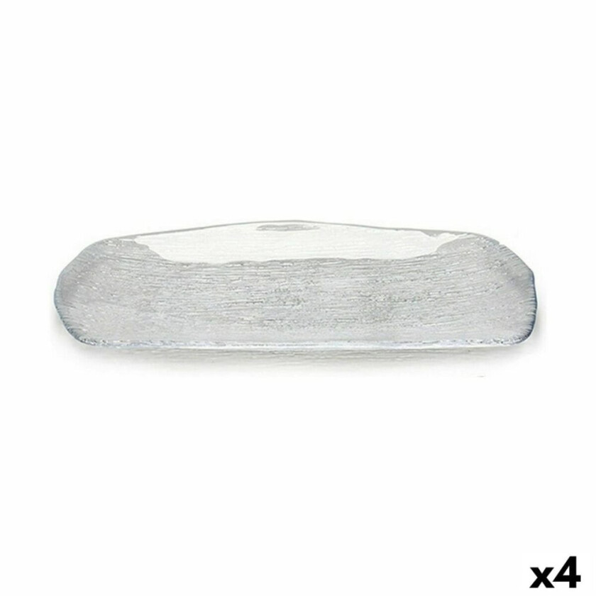 Serveringsfat Oasis Gjennomsiktig Glass 24 x 3,5 x 37,5 cm (4 enheter)