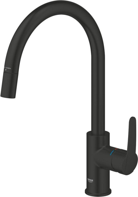 GROHE START CLOVA KJØKKENARMATUR MATT SORT M/UTTREKK