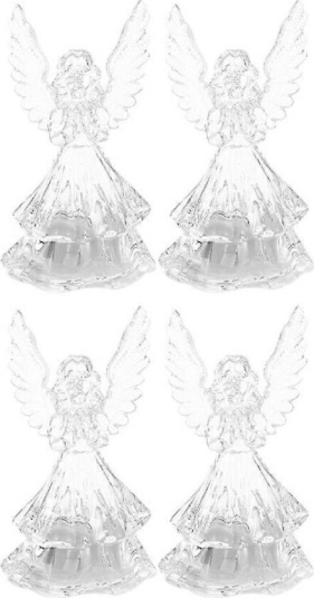 4-pakning Fargeskiftende Engellys Nattlampe Engelgave Engelfigur Borddekorasjon