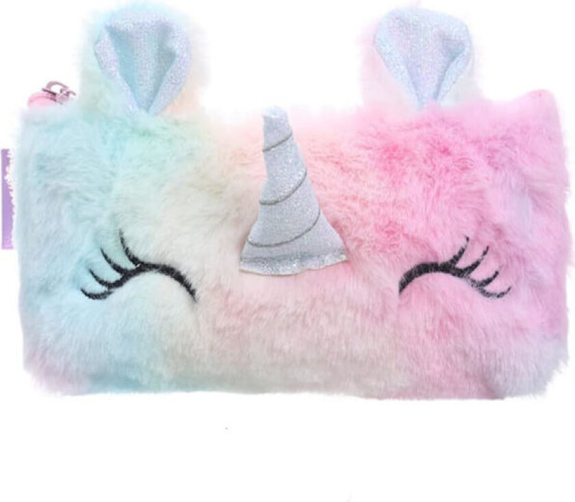 1 stk. Unicorn Penalhus Plysj Unicorn Veske Søt Sminkeveske Kosmetikkveske Stor Skrivesaker Veske for Jenter Barn