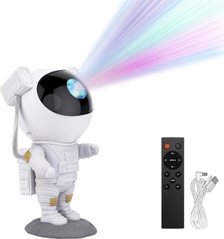 Nattlampe - Stjerneprojektor med LED-lampe - Astronaut