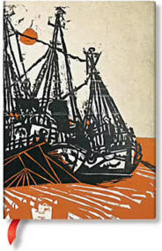 Mooring (Alistair Bell Collection) Midi Lined Hardcover Journal (Elastic Band Closure)