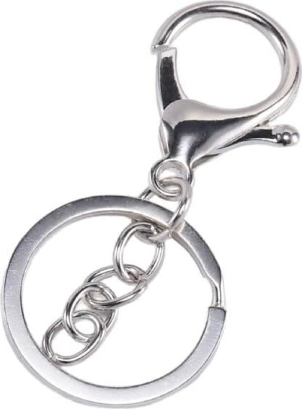 Key Ring Chain Metal Silver
