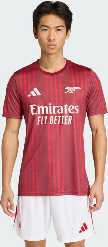 Arsenal Trenings T-skjorte Pre Match - Burgund/rubin - adidas, størrelse Small