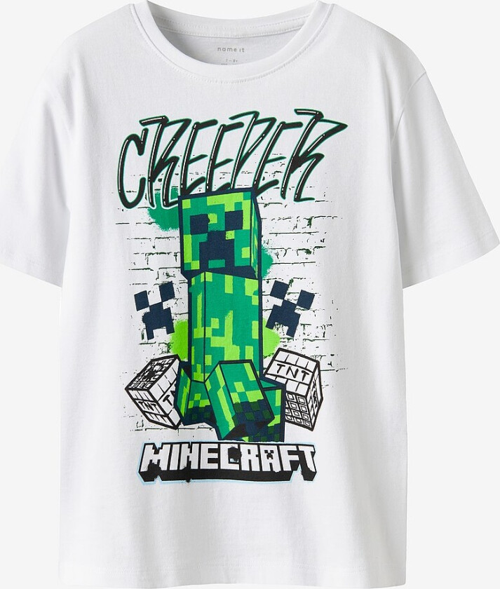 T-skjorte nkmDi Minecraft SS Nreg - Hvit