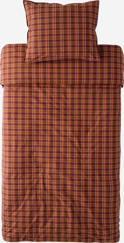 Sengesett Avery Check i bomullspercale 2 eller 3 stykker - Rød