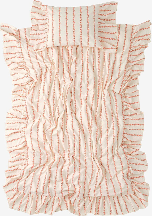 Sengesett Juliette Garland Giant Frill i bomull 2 deler - Rosa