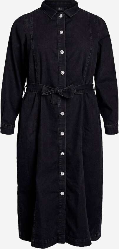 Denimkjole jLullu L/S Midi Dress - Svart