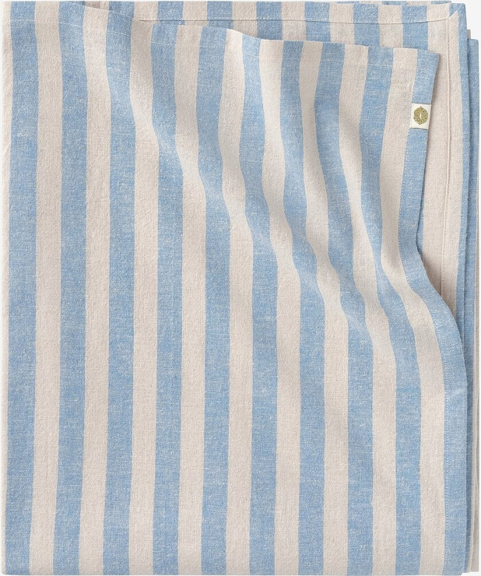 Duk Elly Classic Stripe i resirkulert halvlinne - Blå