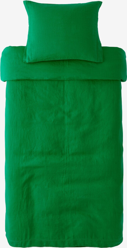 Sengesett Candice i vasket lin, 2 eller 3 deler - Grønn
