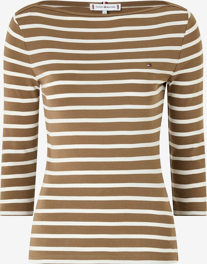 Topp New Cody Slim Boat-nk 3/4 Slv - Brun