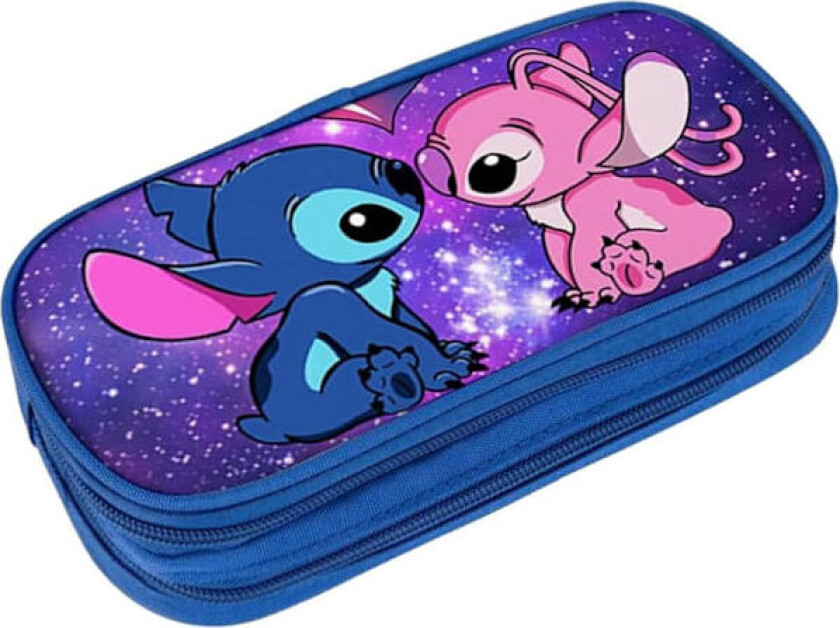 Stit-ch pennal med stor kapasitet, 2 rom, utvidbar Stit-ch stasjonær skoleartikler pennveske oppbevaringsorganisator med glidelåser skolekontor