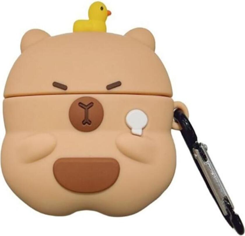 Søtt Kawaii-deksel for AirPods 4, Deksel Kompatibelt med AirPod 4. generasjon 2024, Morsomt Capybara Støtsikkert Beskyttelsesdeksel for Air pods