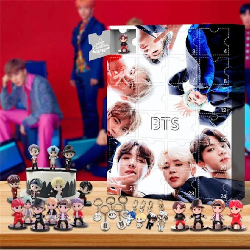 BTS Adventskalender 2024, Julekalender for barn Jule-nedtelling 24 dager Blind Box Hjem & Samleobjekter for fans{HH}