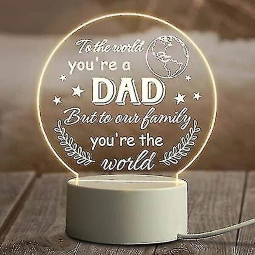 Gave til pappa fra datter, sønn, barn - Farsdagsgave nattlampe, gaver til pappa bursdag, takksigelse, jul, valentinsdag...