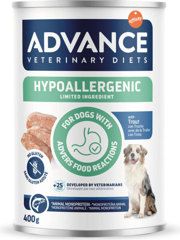 Advance Veterinary Diets Hypoallergenic - Ørret (6 x 400 g)