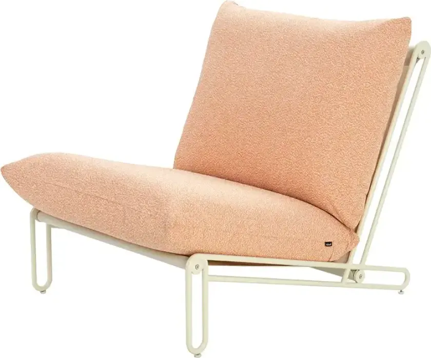 Blixt lenestol Pearl white / Teddy orange