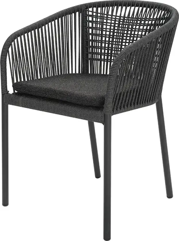 Delta stol Svart / Slate rope / Teddy Black