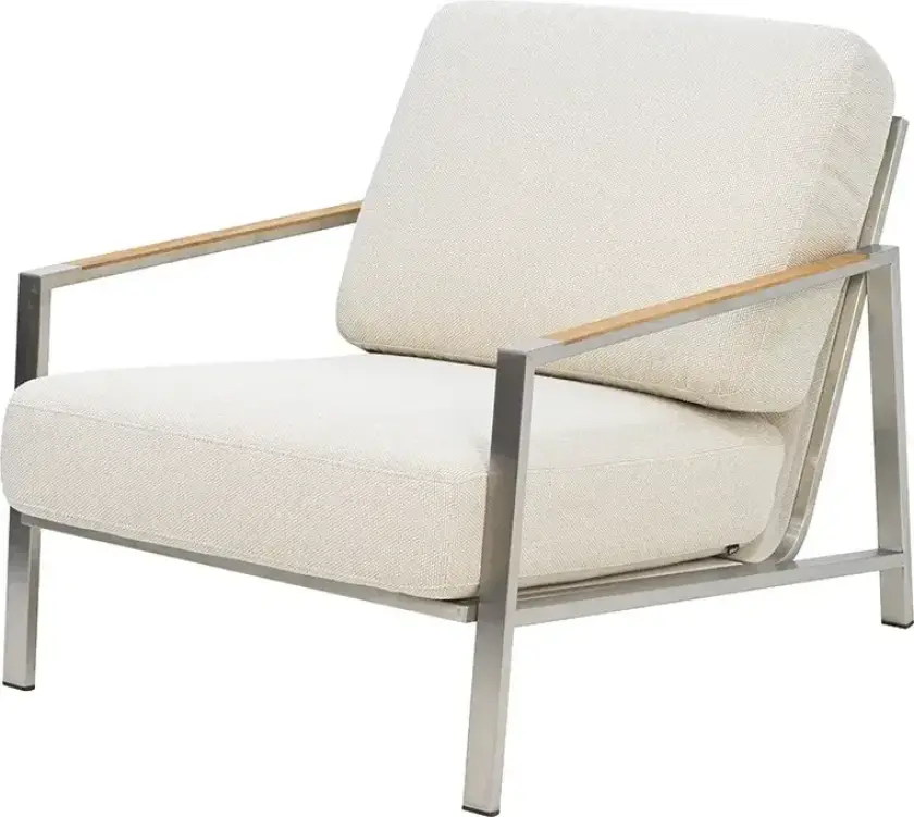 Naos lenestol Stainless steel / Dot beige