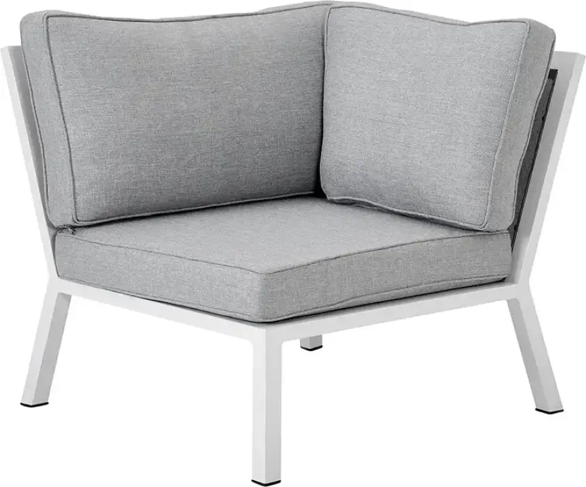 Belfort hjørnestykke inkludert puter hvit / Peral Grey