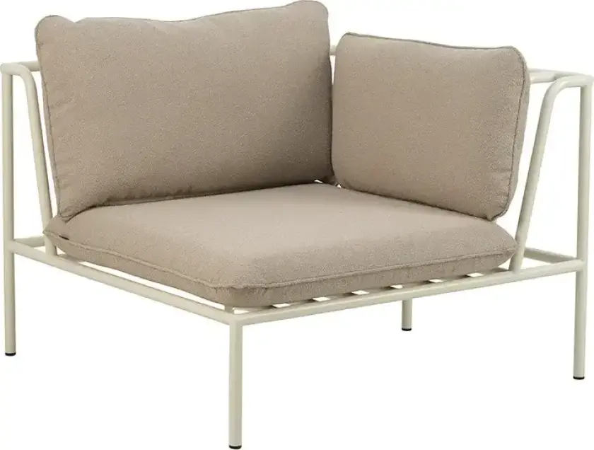 Collier hjørnestykke Pearl white / Teddy beige