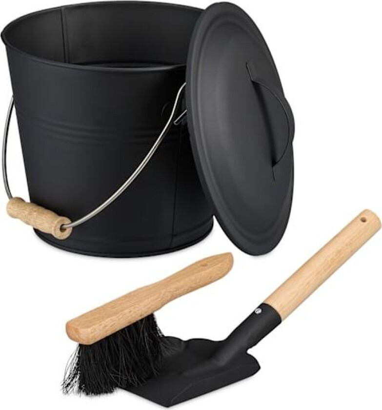 Askebøtte med lokk, spade og børstesett, 4,5 l