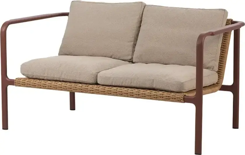 Motty 2-seter sofa Zin Red / Teddy Beige