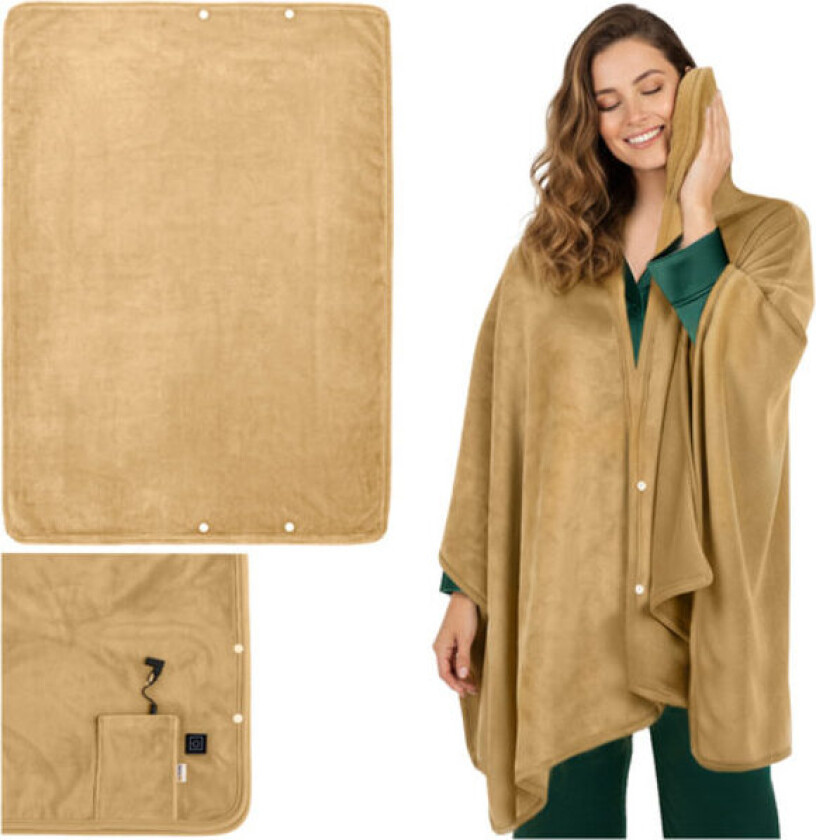 Varmeteppe, USB-drevet, 160x90 cm, Beige