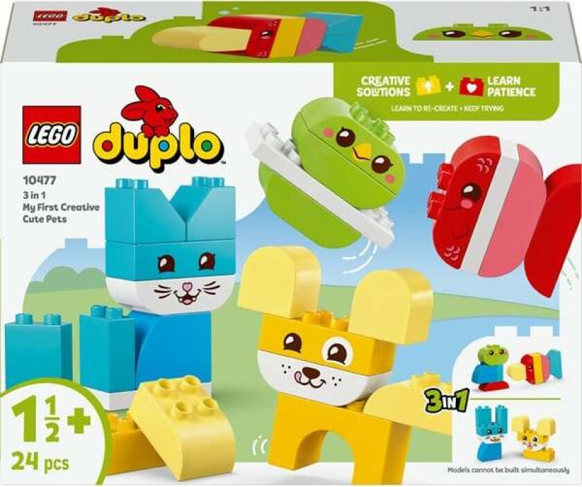 DUPLO 10477 3-i-1 Kreative, søte kjæledyr