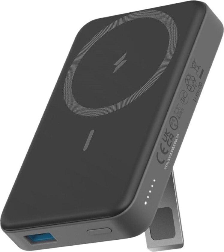 Anker MagGo 633 - Trådløs nødlader - magnetmontering - 10000 mAh - 20 watt - PD - 2 utgangskontakter (USB, 24 pin USB-C) - interstjernesvart - for Apple iPhone 12, 13, 14