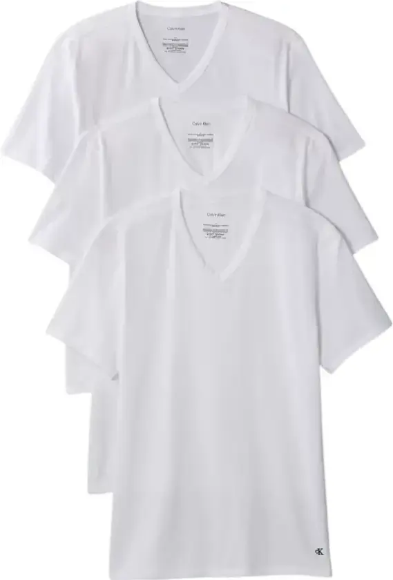 S/S V Neck 3Pk - White - XL