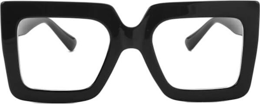 (Lysende svart) Oversized firkantede svarte briller for kvinner og menn, stor ramme, blålysblokkerende briller, motebriller