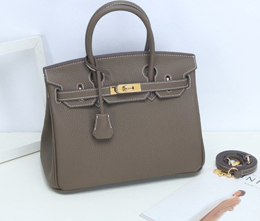 Khaki Lærveske Stilig Slitesterk Crossbody Hverdagsveske Khaki (hvit linje) Nr. 30 (30x17x22cm)